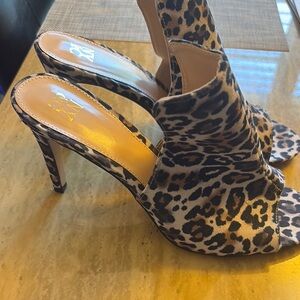 New York & Company Brown and Black Leopard Print Heels